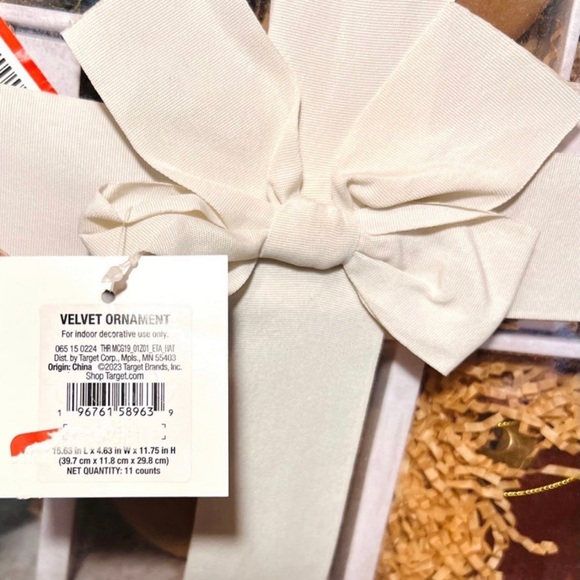 Set of 11 Velvet Christmas Ornaments - Threshold with Studio McGee - New - Picture 4 of 5